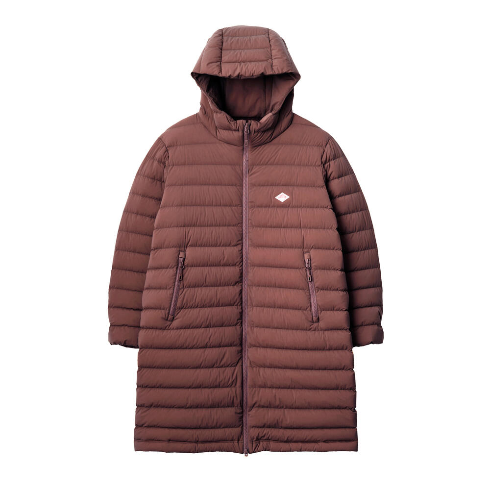 WOMEN'S STRETCH NYLON MIDDLE DOWN HOODED COAT