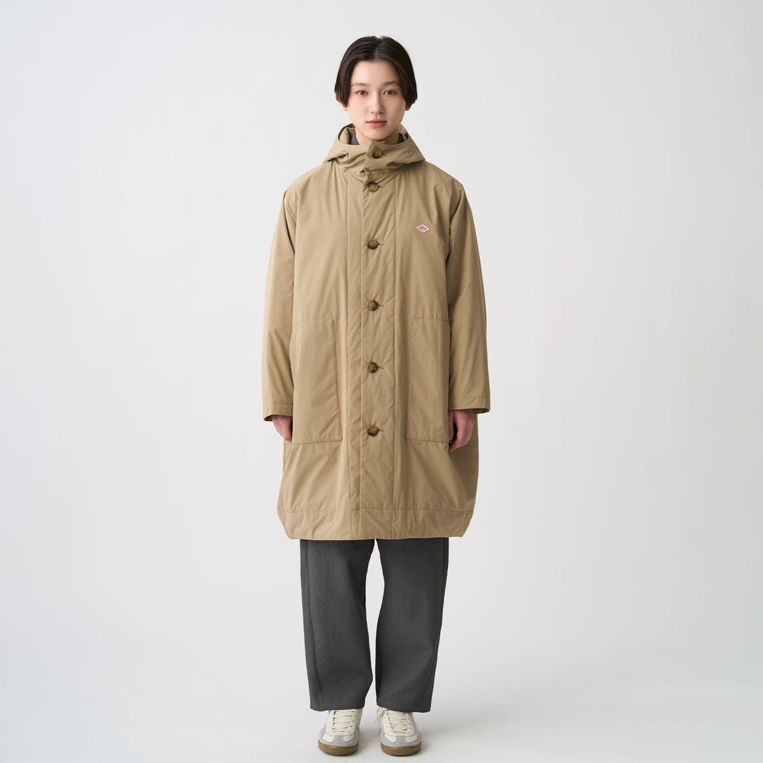 Women's  Peach Taffeta Insulation Hooded Coat