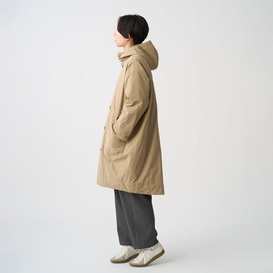 Women's  Peach Taffeta Insulation Hooded Coat