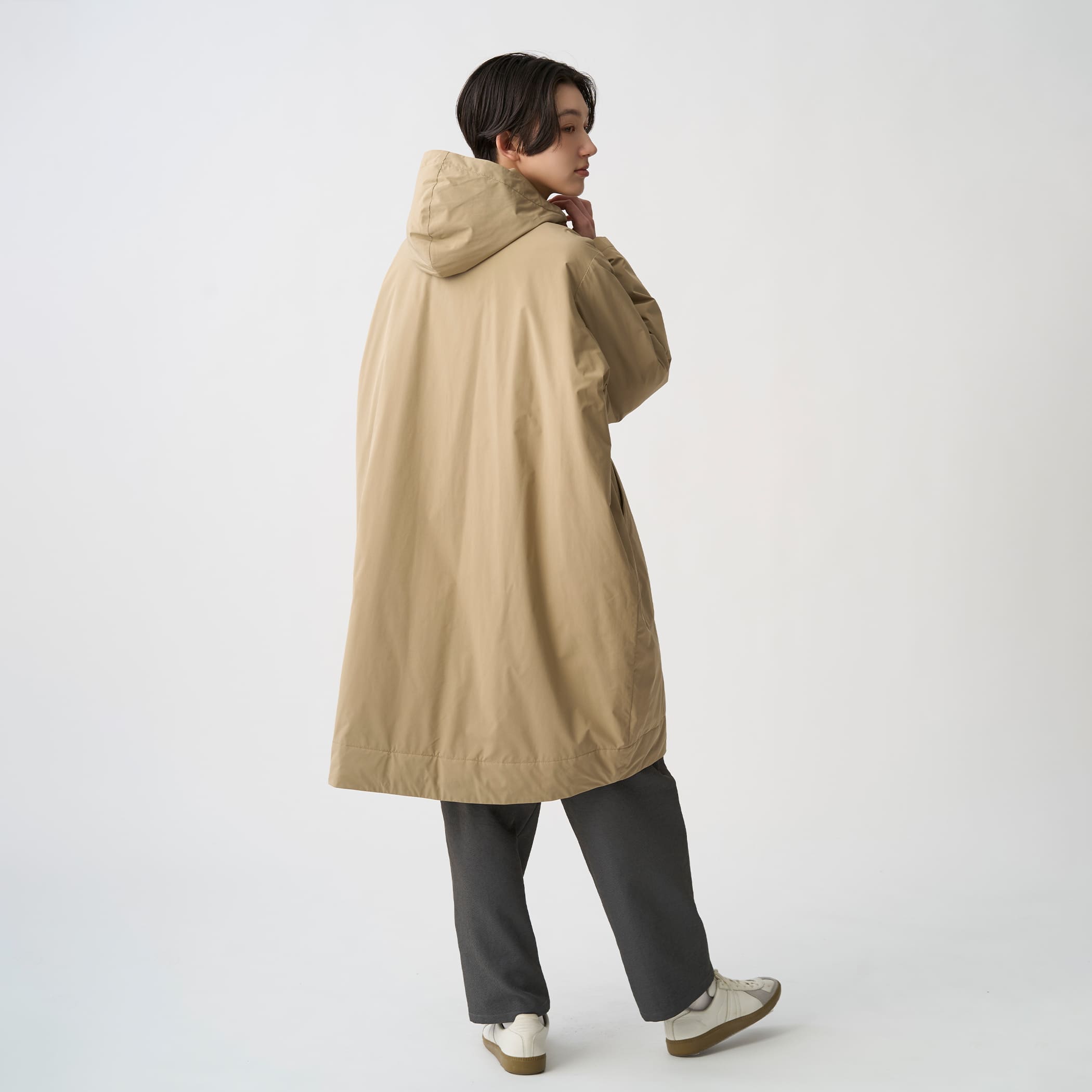 コットンハウスアヤさんのふんわりダッフルコート♡明るいベージュです♡ Women's Peach Taffeta Insulation Hooded Coat – DANTON