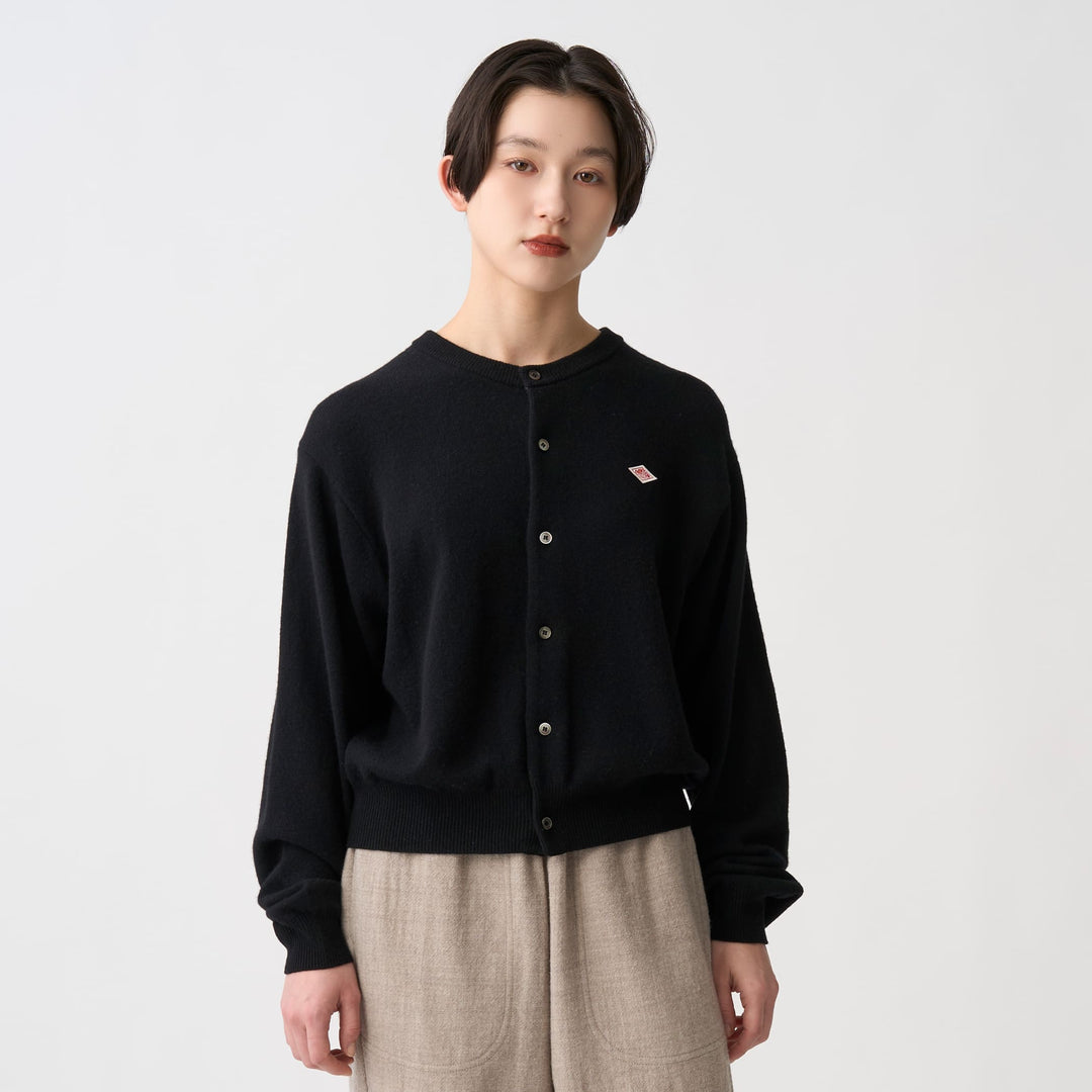Women's Lambswool Crew Neck Knit Cardigan