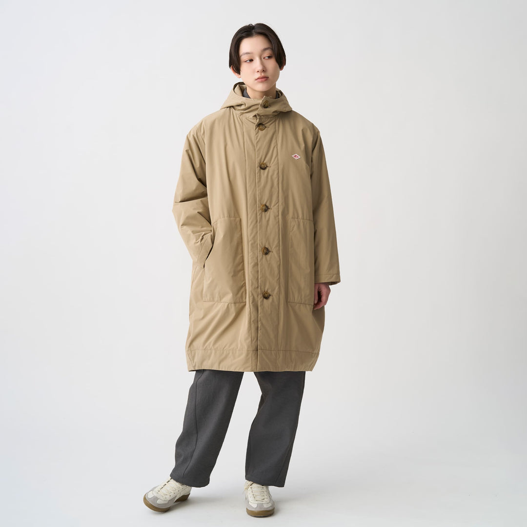 Women's  Peach Taffeta Insulation Hooded Coat