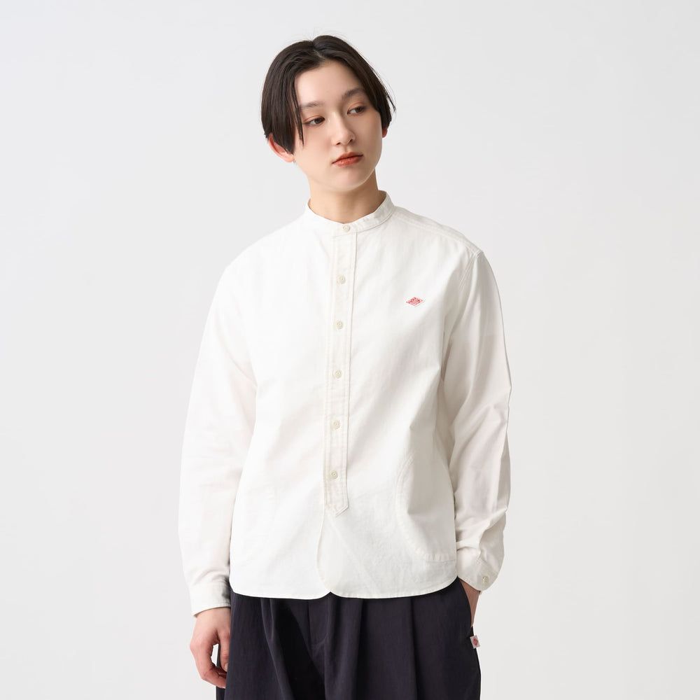 Women's Oxford Band Collar Shirt
