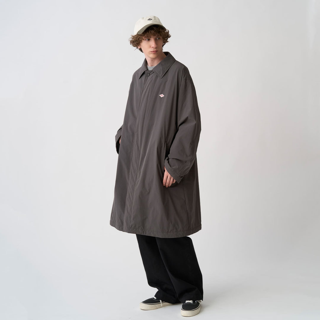Men's Peach Taffeta Insulation Balmacaan Coat