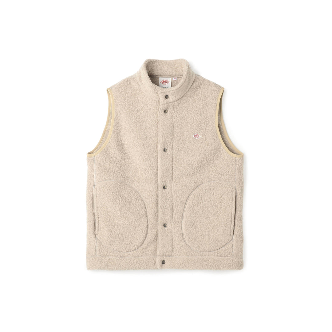 Men's Double Face Boa Stand Collar Vest