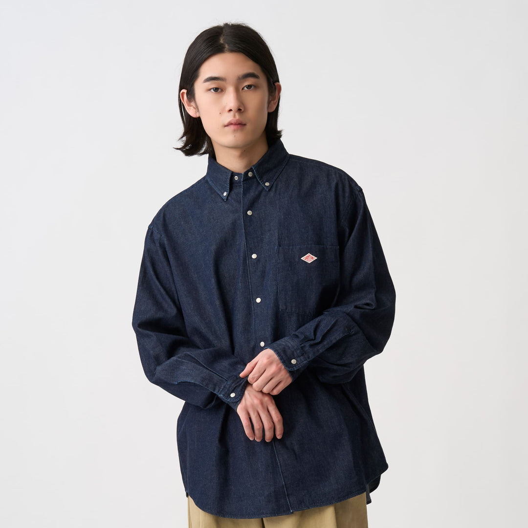 Men's Denim Dungaree Button-Down Shirt