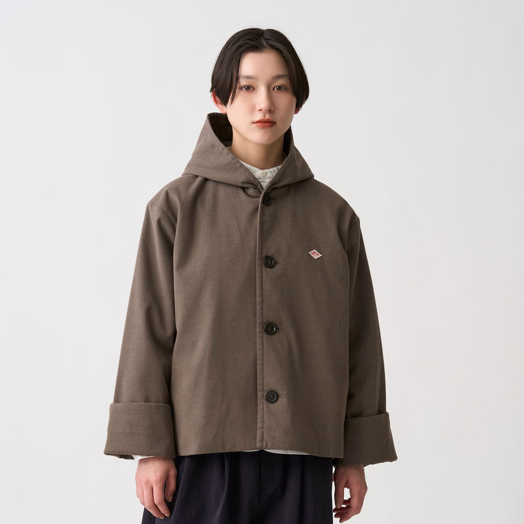 Women's Wool Like Insulation Hooded Wide Jacket