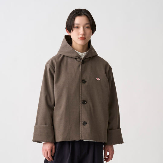 Women's Wool Like Insulation Hooded Wide Jacket