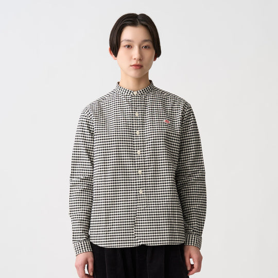 Women's Oxford Band Collar Shirt Pattern