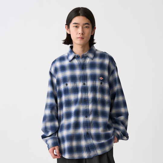 Men's Flannel Check Regular Collar Shirt