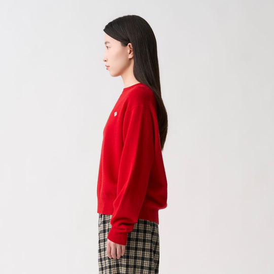 Women's Lambswool Crew Neck Knit Pullover