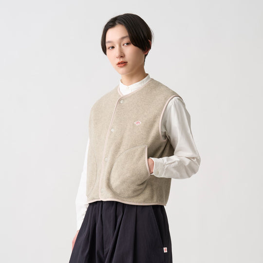 Women's Fleece Collarless Vest