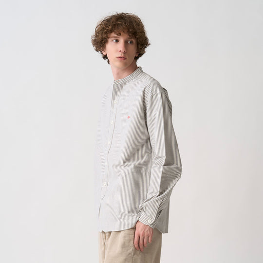 Men's Oxford Band Collar Shirt Pattern