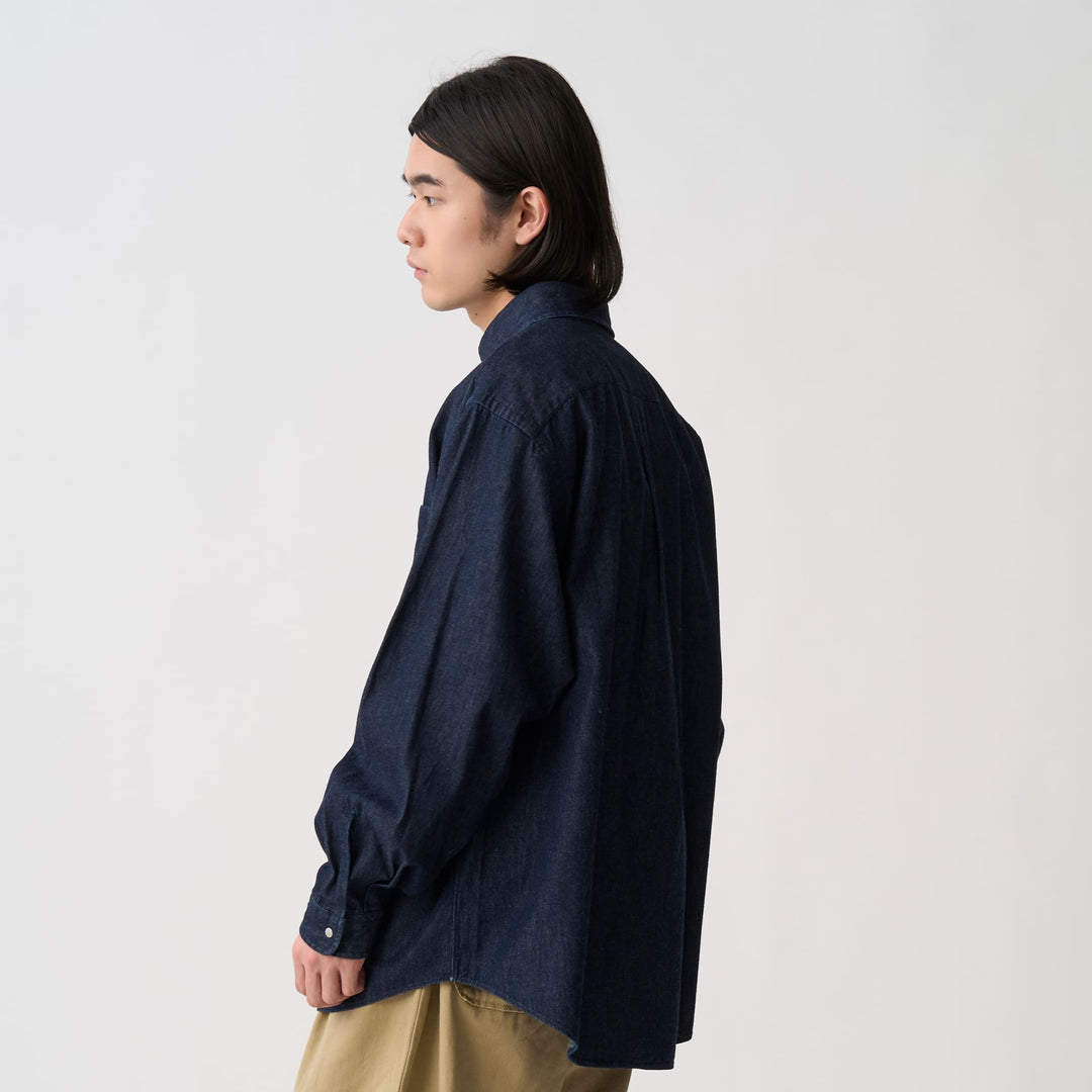Men's Denim Dungaree Button-Down Shirt