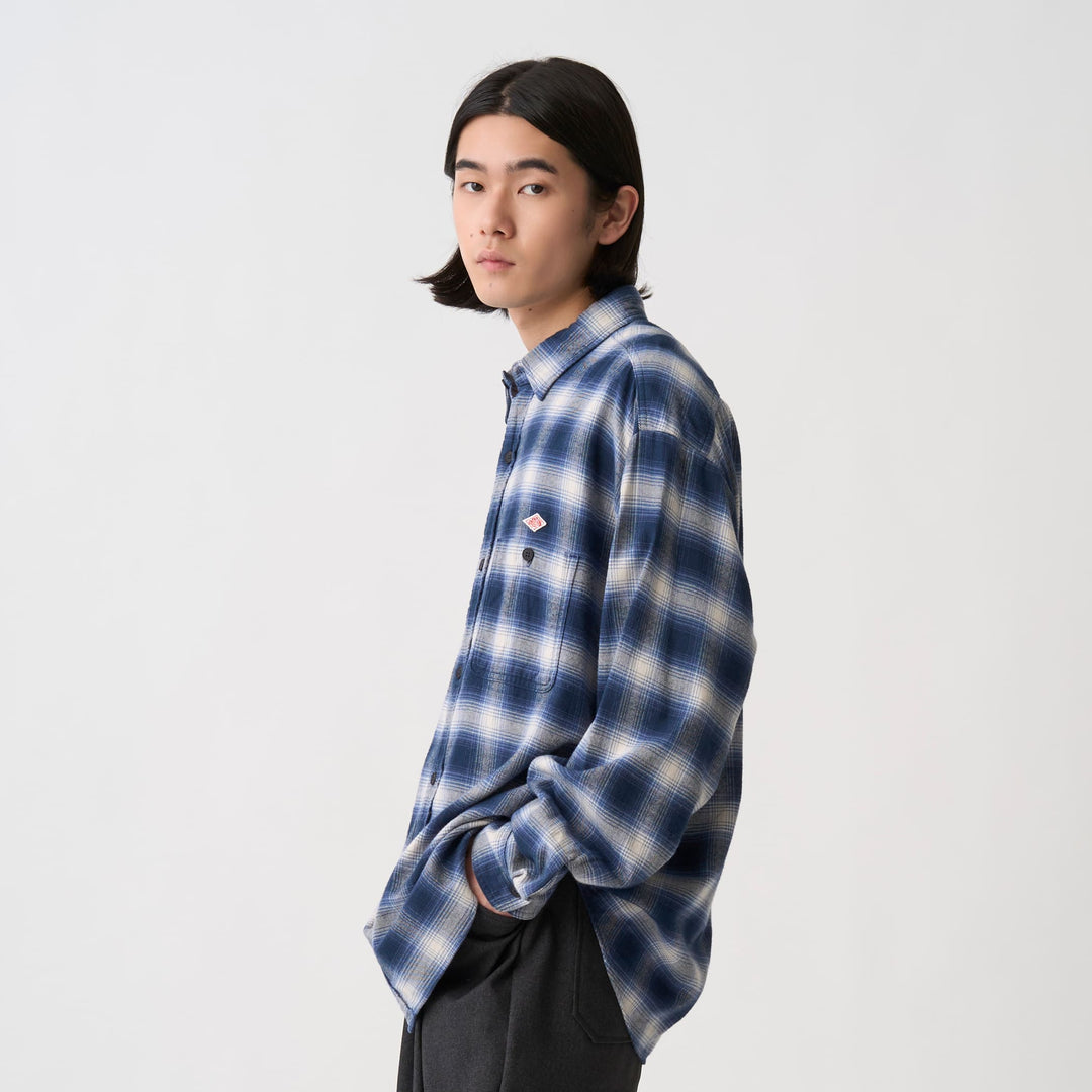 Men's Flannel Check Regular Collar Shirt