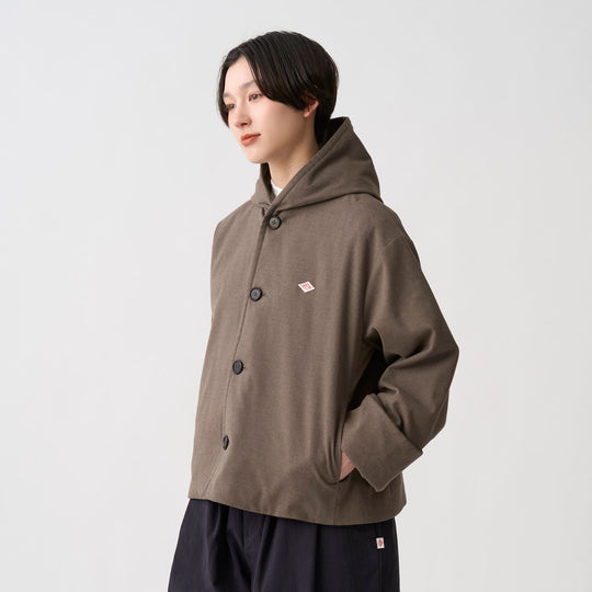 Women's Wool Like Insulation Hooded Wide Jacket