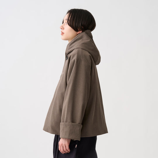 Women's Wool Like Insulation Hooded Wide Jacket