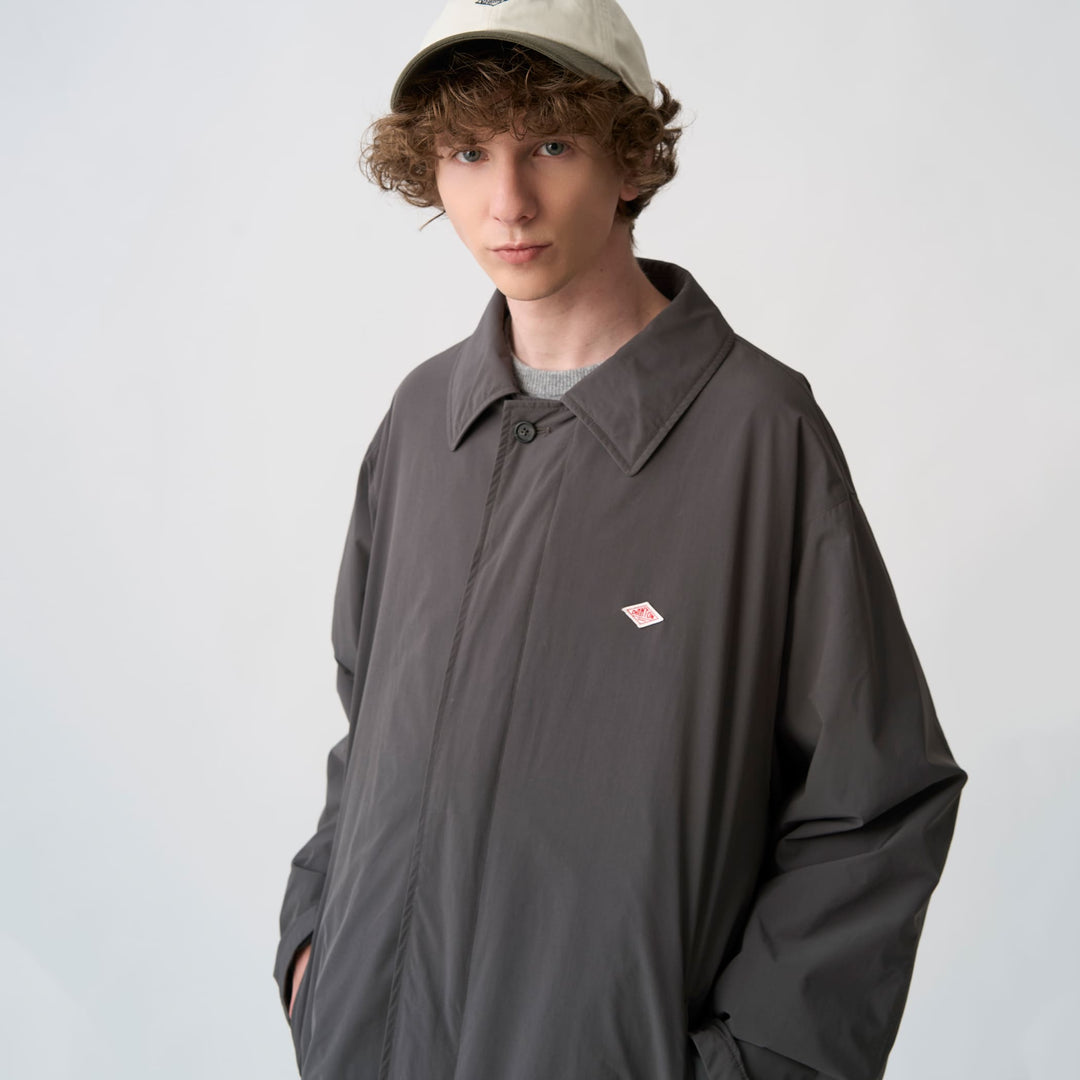 Men's Peach Taffeta Insulation Balmacaan Coat