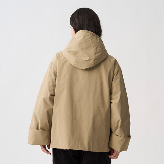 Women's Peach Taffeta Insulation Hooded Wide Jacket