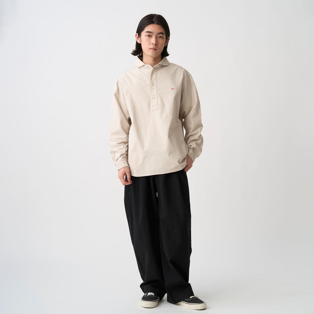 Men's Oxford Round Collar Pullover Shirt