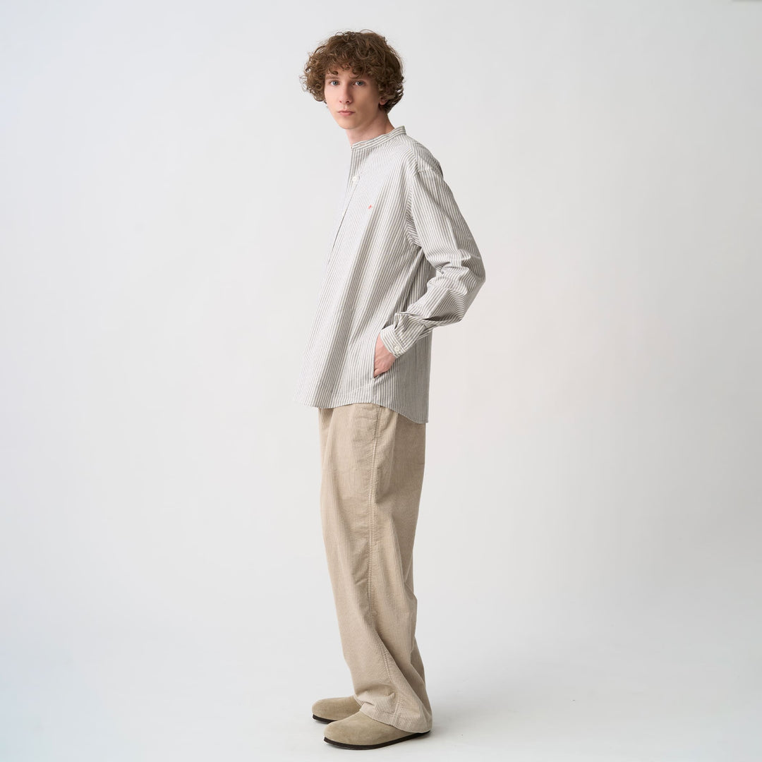 Men's Oxford Band Collar Shirt Pattern
