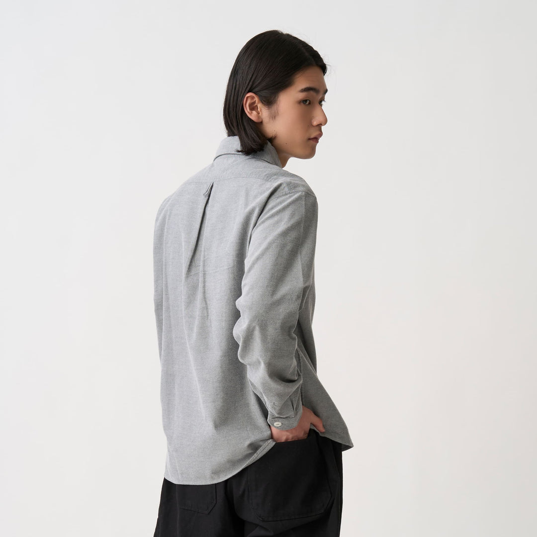 Men's Cotton Flannel Round Collar Pullover Shirt
