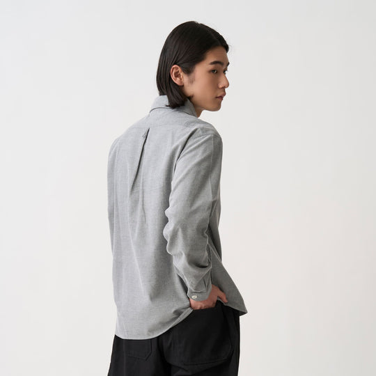 Men's Cotton Flannel Round Collar Pullover Shirt
