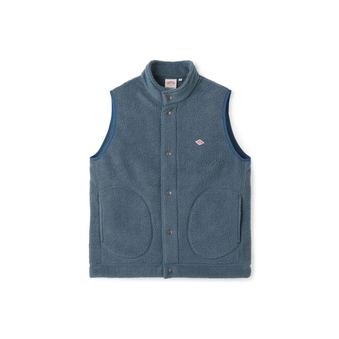 Men's Double Face Boa Stand Collar Vest