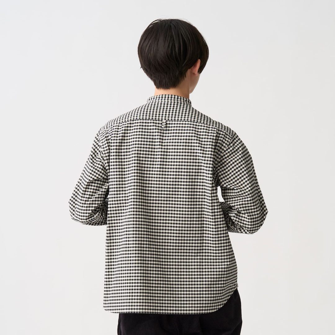 Women's Oxford Band Collar Shirt Pattern