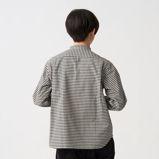 Women's Oxford Band Collar Shirt Pattern