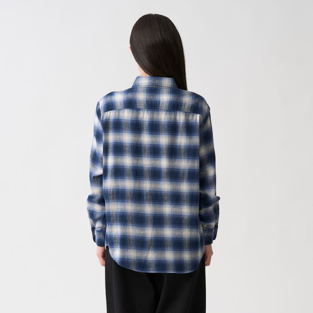 Women's Flannel Check Regular Collar Shirt