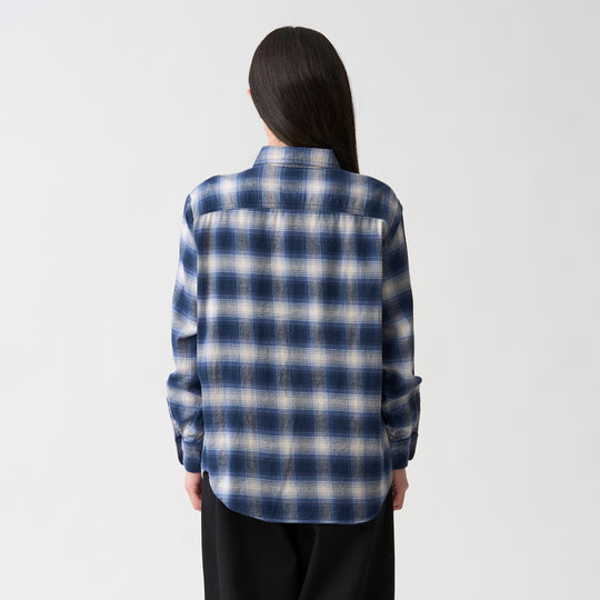 Women's Flannel Check Regular Collar Shirt