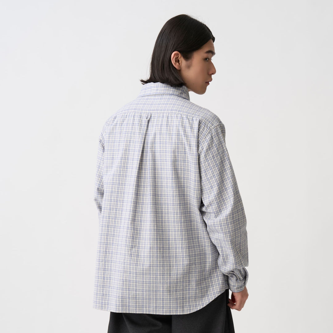 Men's Brushed Twill Round Collar Pullover Shirt - Check
