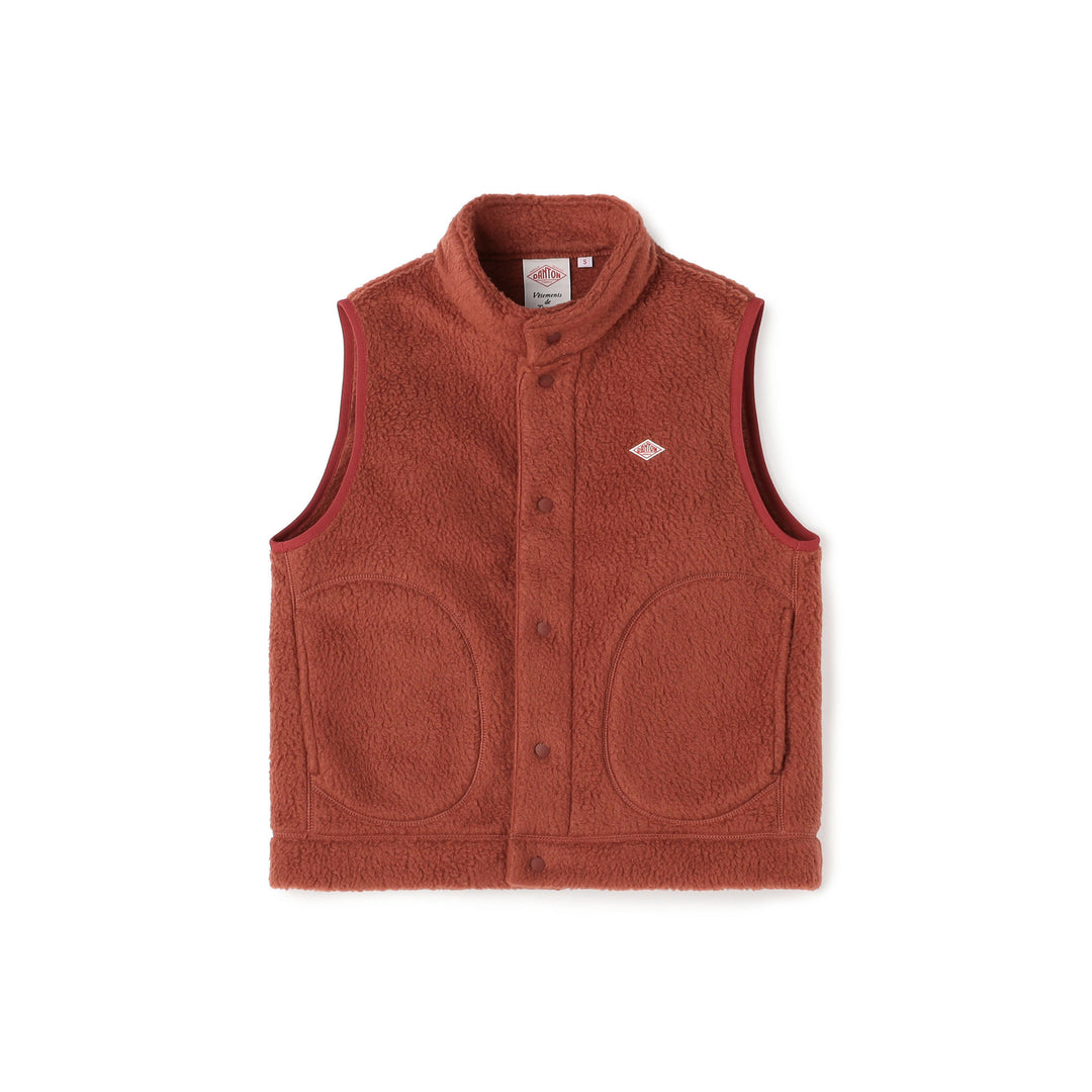 Women's Double Face Boa Stand Collar Vest