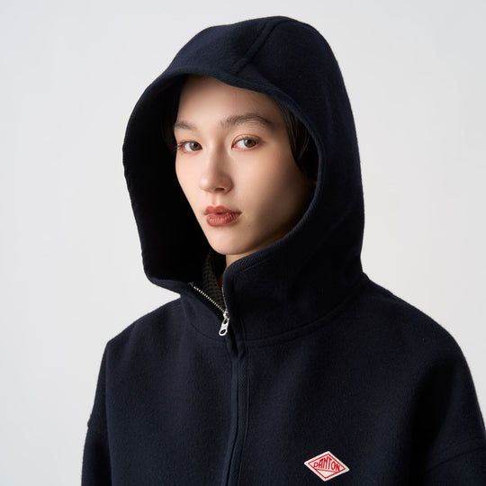 Women's Wool Melton Hooded Jacket