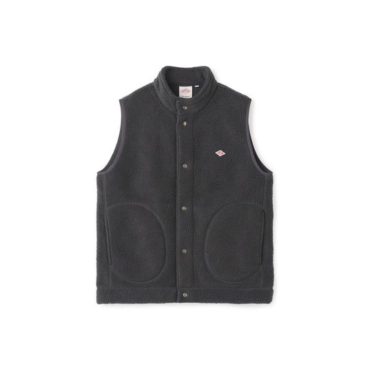 Men's Double Face Boa Stand Collar Vest