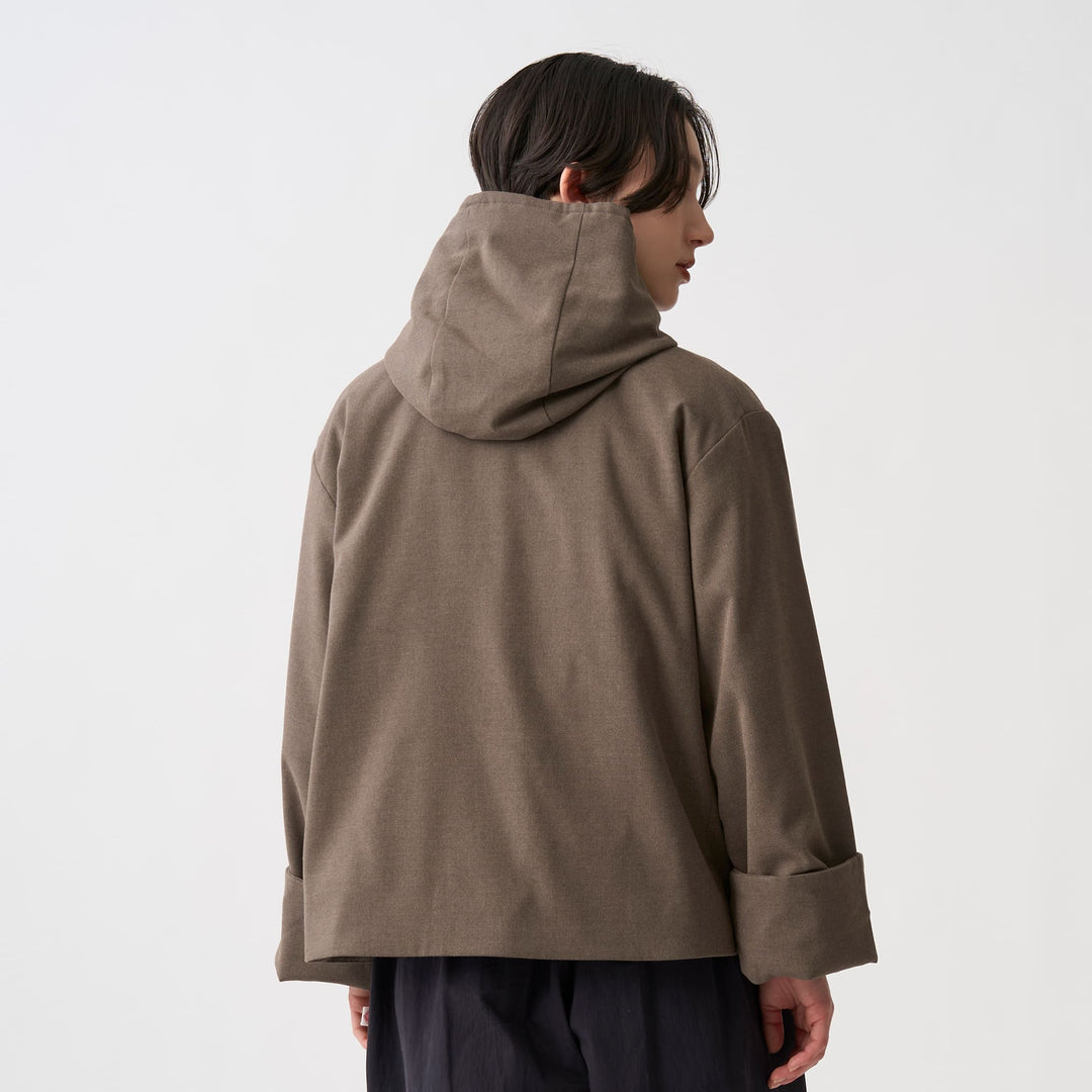 Women's Wool Like Insulation Hooded Wide Jacket