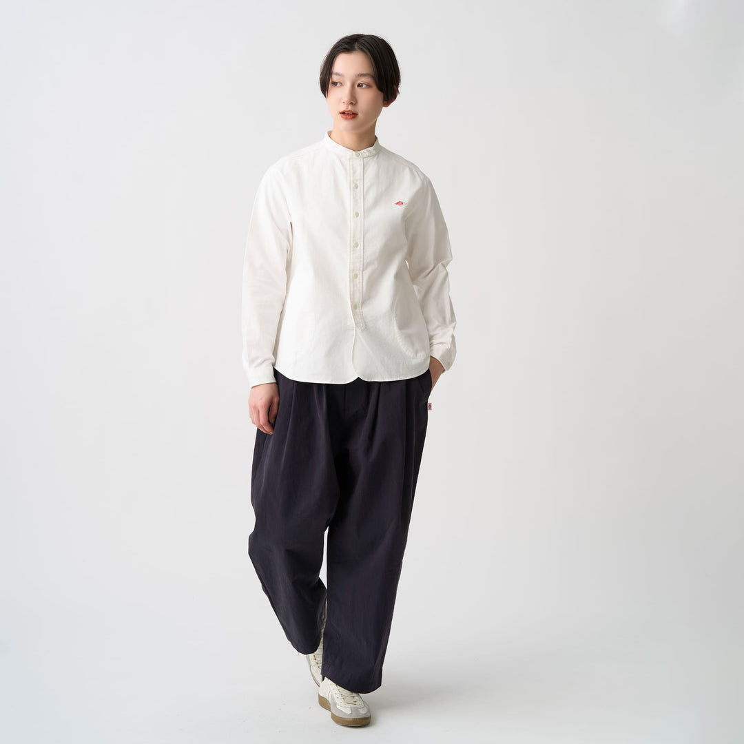 Women's Oxford Band Collar Shirt