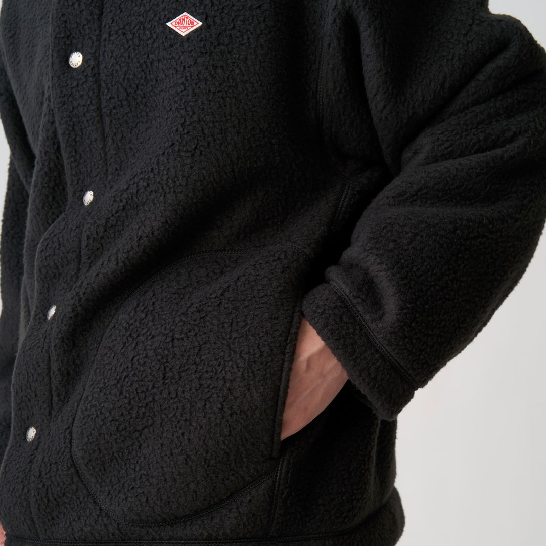 Men's Double Face Boa Stand Collar Cardigan