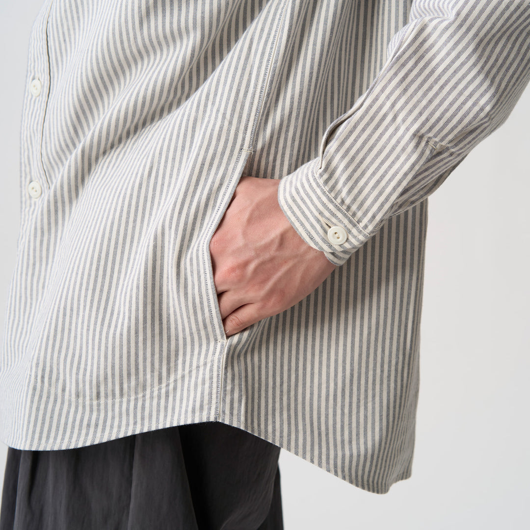 Men's Oxford Band Collar Shirt Pattern
