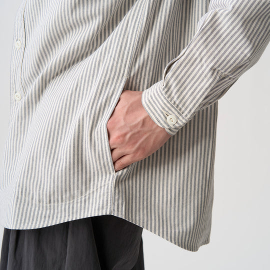 Men's Oxford Band Collar Shirt Pattern