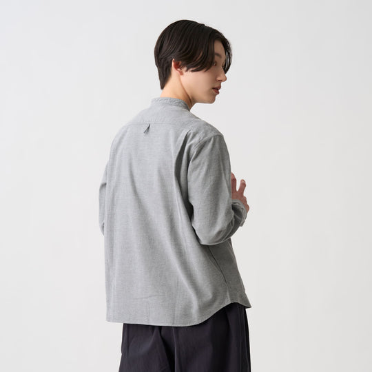 Women's Cotton Flannel Band Collar Shirt