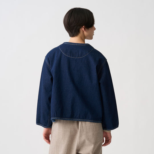 Women's Denim Collarless Jacket