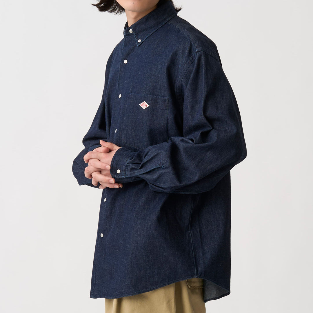 Men's Denim Dungaree Button-Down Shirt