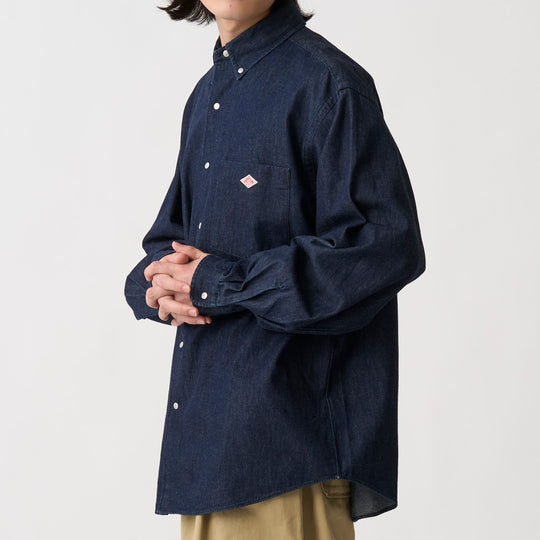 Men's Denim Dungaree Button-Down Shirt