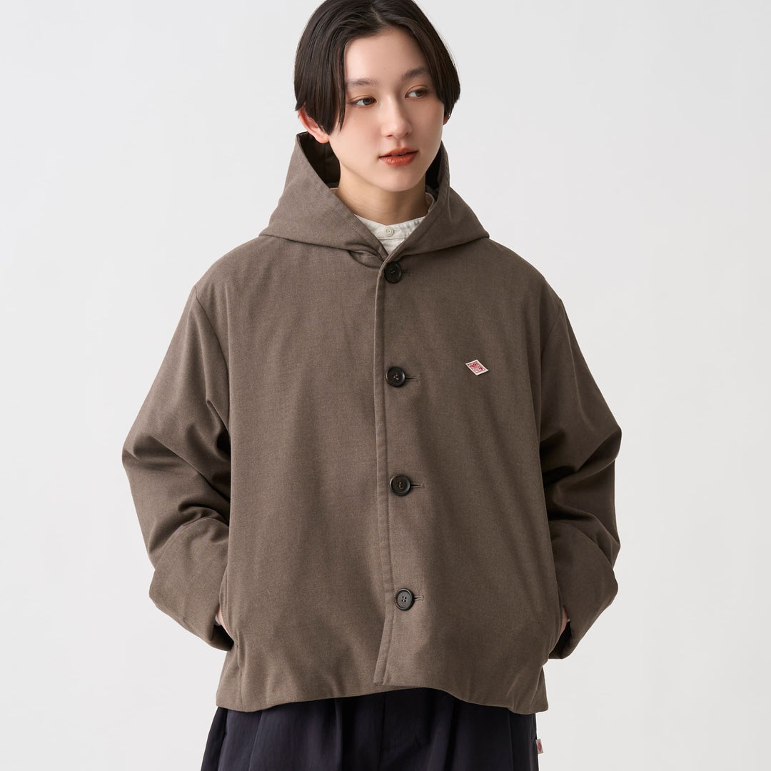 Women's Wool Like Insulation Hooded Wide Jacket