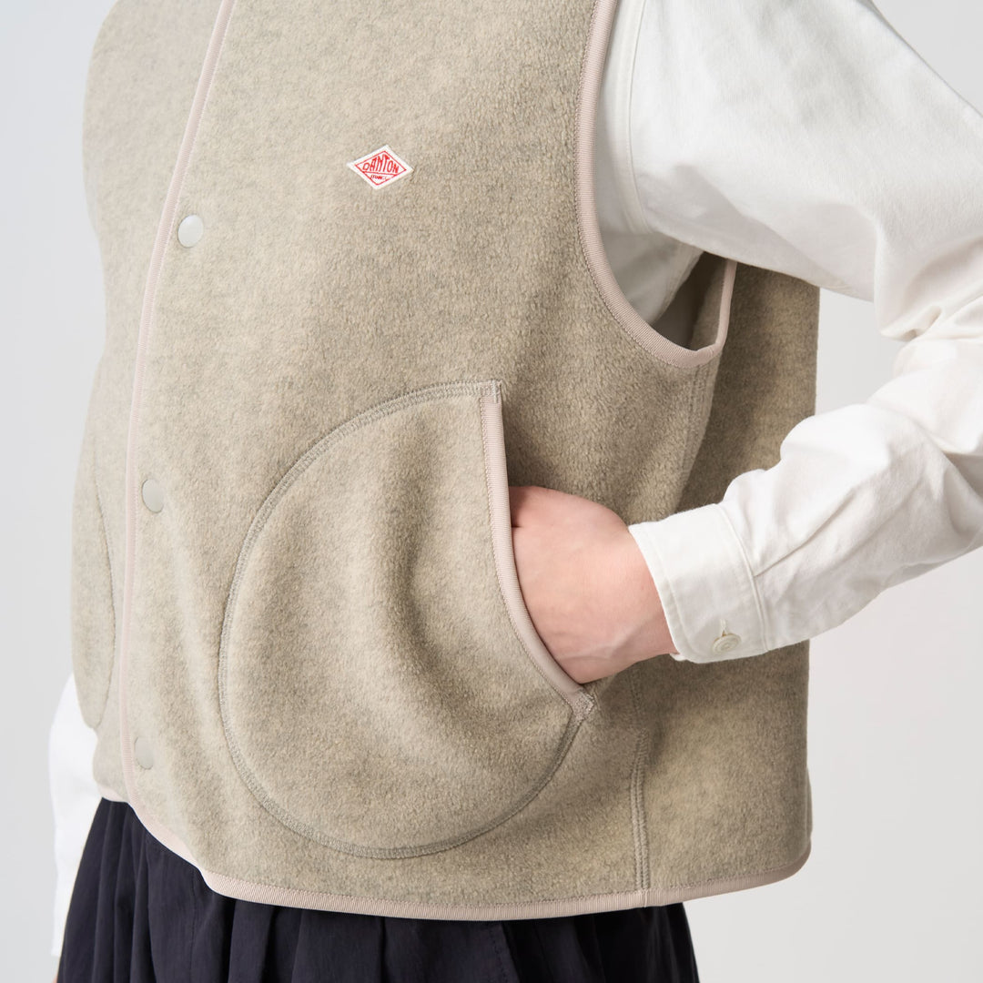 Women's Fleece Collarless Vest