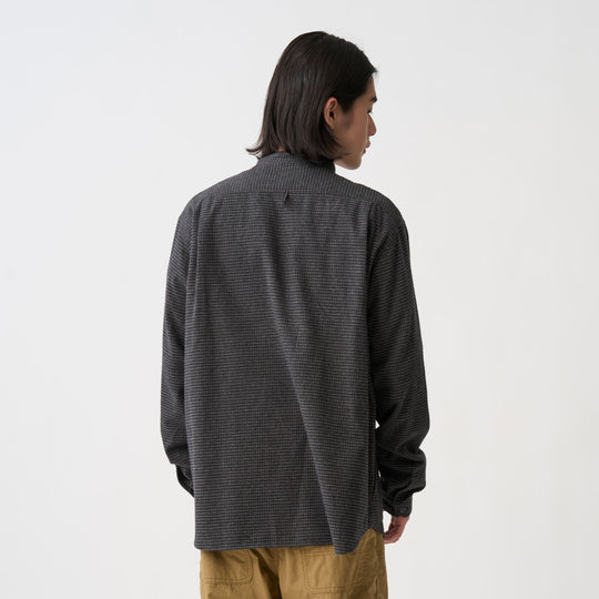 Men's Flannel Band Collar Shirt - Check