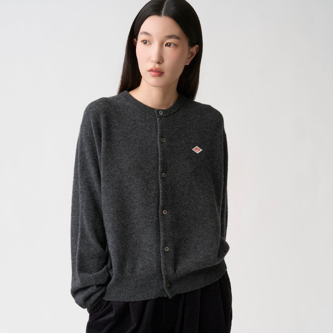 Women's Lambswool Crew Neck Knit Cardigan