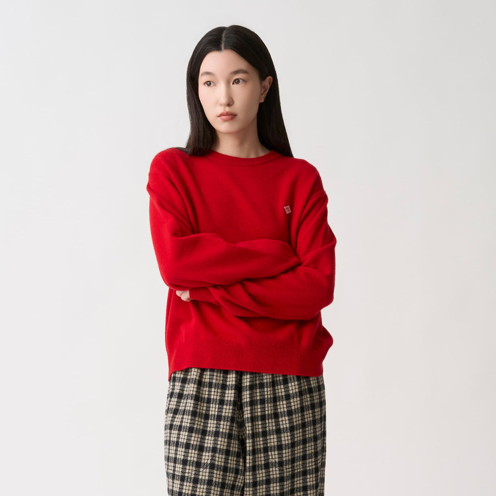 Women's Lambswool Crew Neck Knit Pullover
